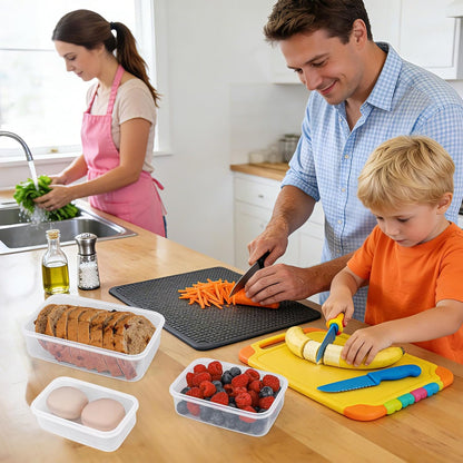 4 PCS Food Storage Containers with Lids - 100% Leak-Proof Plastic Meal-Prep Containers for Kitchen Storage and Dining out, BPA-Free, Dishwasher & Microwave Safe (Rectangle)