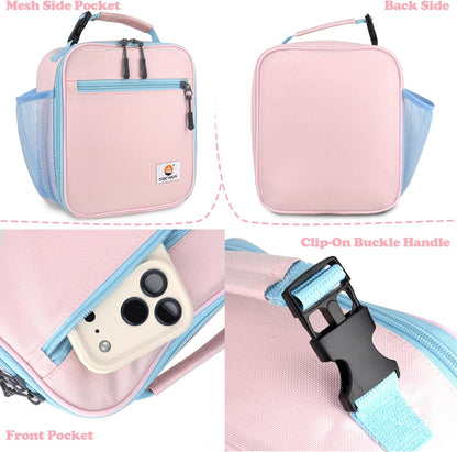 CaCTOUR Lunch Box Kids,Premium Insulated Lunchbox for Girls Boys,Soft Mini Cooler Bag Back to School Thermal Reusable Lunch Bag for Work School Picnic (Blue)