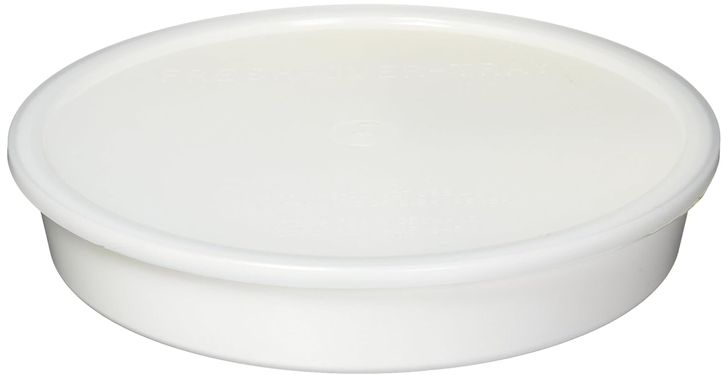 Sammons Preston High-Sided Divided Dish, White, Break-Resistant & Lightweight Polypropylene Plastic, 10" Diameter, 1.75" High Vertical Sides & 7/8" Section Dividers, Includes Lid for Travel & Storage