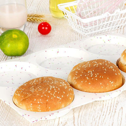 CAKETIME Muffin Top Pan, Silicone Egg Molds for Breakfast Sandwiches 3 Inch Round Baking Pan for Oven English Muffins, Whoopie Pies, Corn Bread, Egg bites, Tarts 3 Pack Confetti