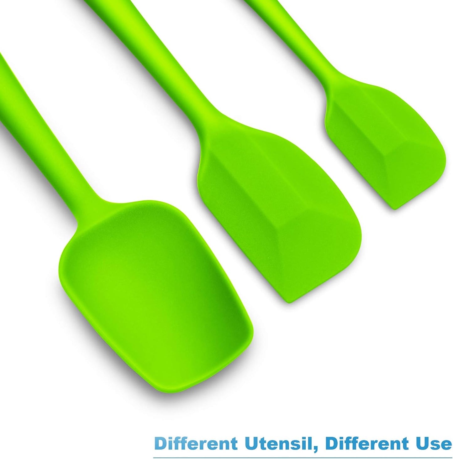 Silicone Spatula 3-piece Set, Ergonomic Handle High Heat-Resistant Spatulas, Non-stick Rubber Spatulas with Stainless Steel Core, Black