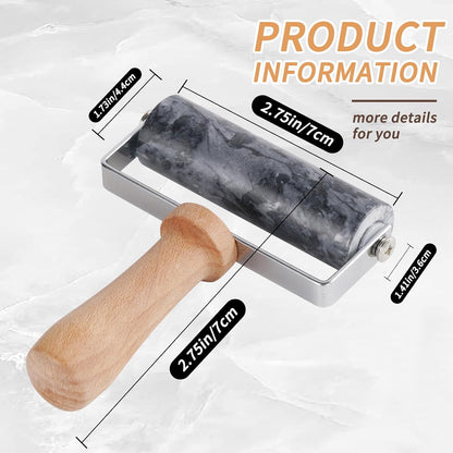 Small Marble Rolling Pin Pizza Roller for Baking (Type B Black)