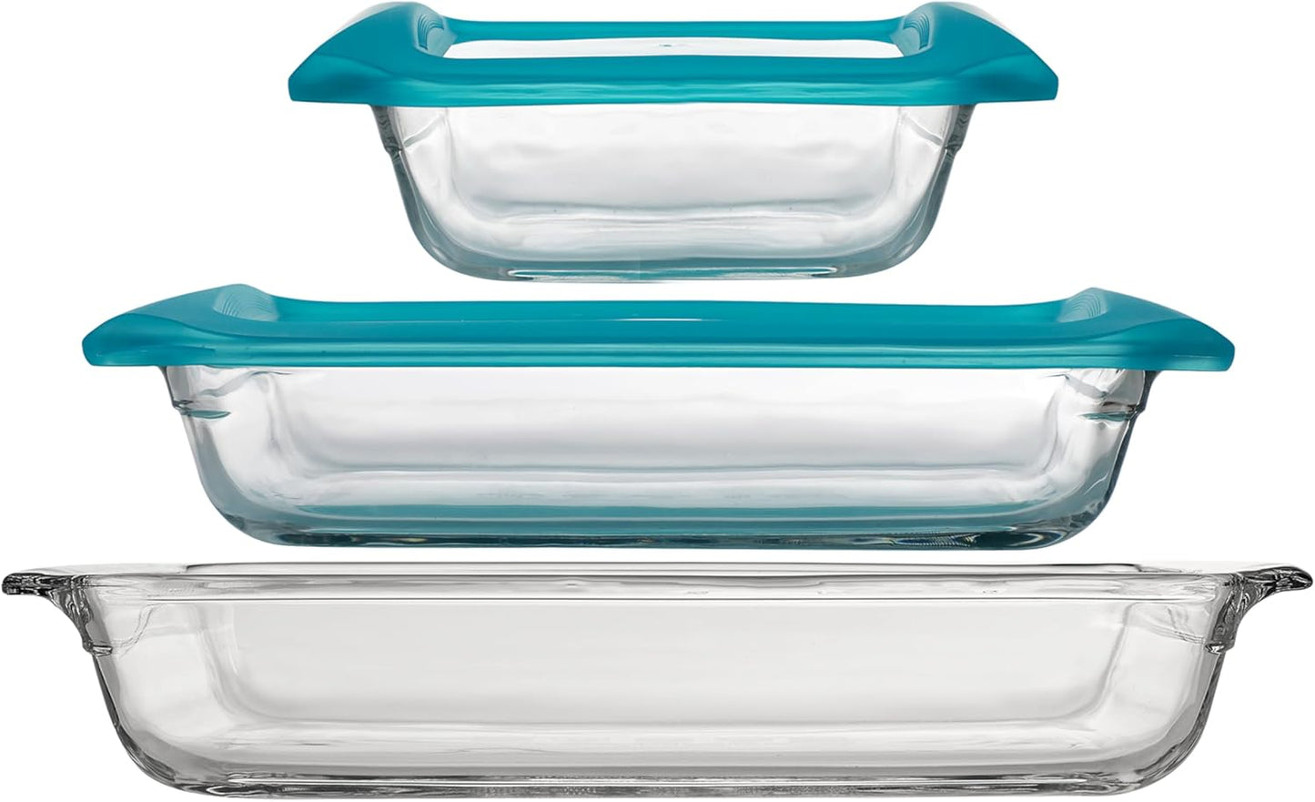 Libbey Baker’s Premium 2 Piece Glass Pie Plate, Stackable, Space Saving Casserole Dish Set with Lids, Glass Baking Dish Set for Fruit Pies, Quiches