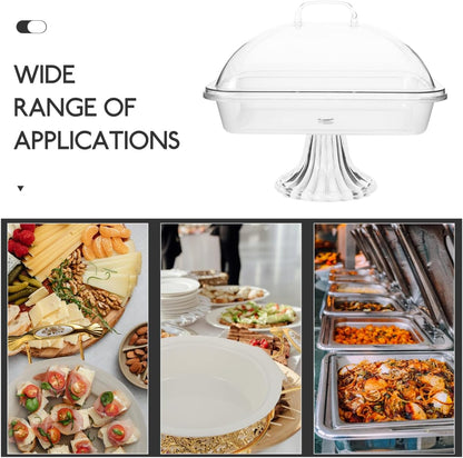 Cake Display Tray with Dome Clear Acrylic Cover Reusable Snack Serving Platter 10.82X8.46X8.26In Perfect for Birthday Christmas and Party Dessert Presentation