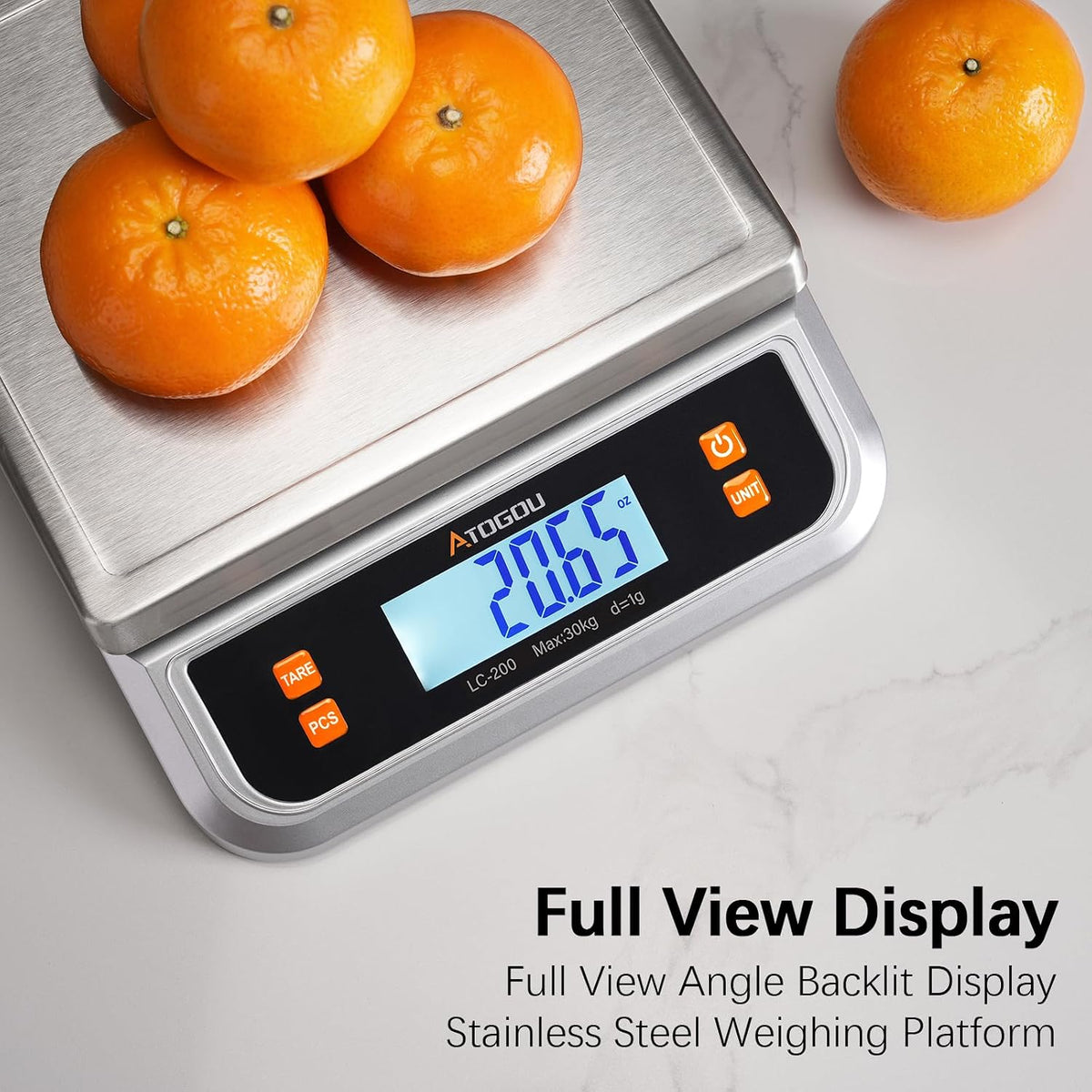 Atogou 88lb Food Scale, Commercial Kitchen Scale Plug-in Usable