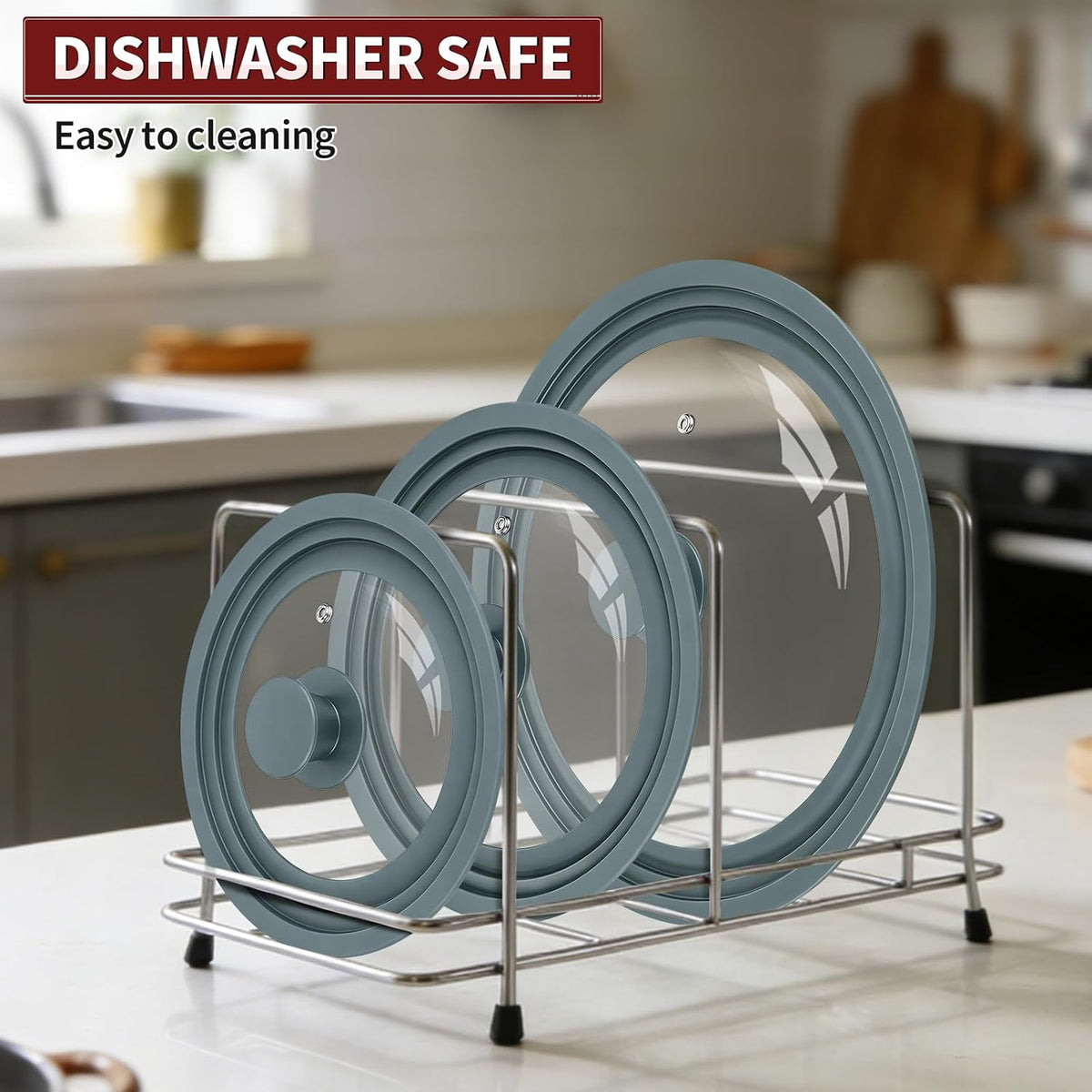 3 Pack Universal Pan Lids,Replacement Pan Lid Fits 6", 7" 8" & 8", 9" 9.5" & 10", 11" 12" Cookware,Tempered Glass Pan Cover with Heat Resistant Rim for Skillets, Pots, Frying Pans & CrockPot