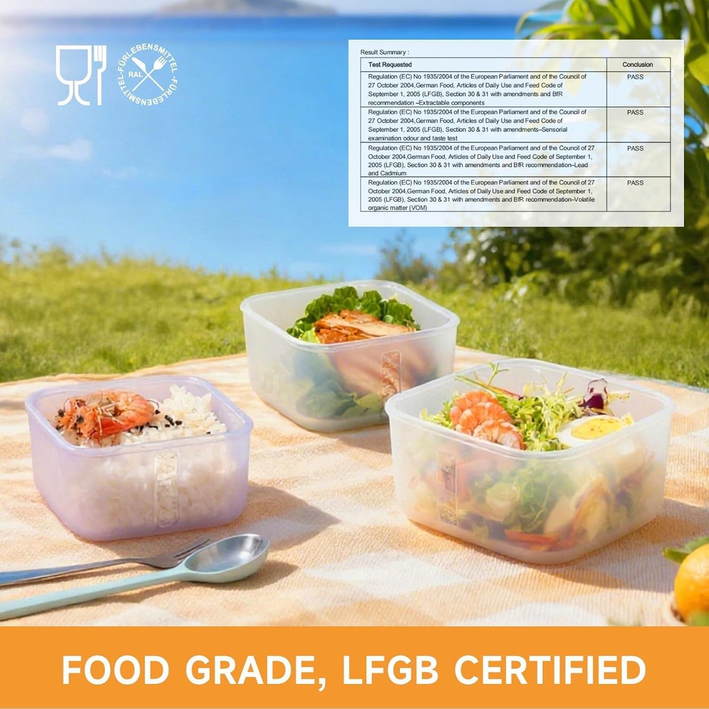 OTB Set of 2 Reusable Silicone Containers Clear, Nesting Leak-free Silicone Food Storage Boxes, BPA Free, Airtight, Dishwasher and Freezer Safe
