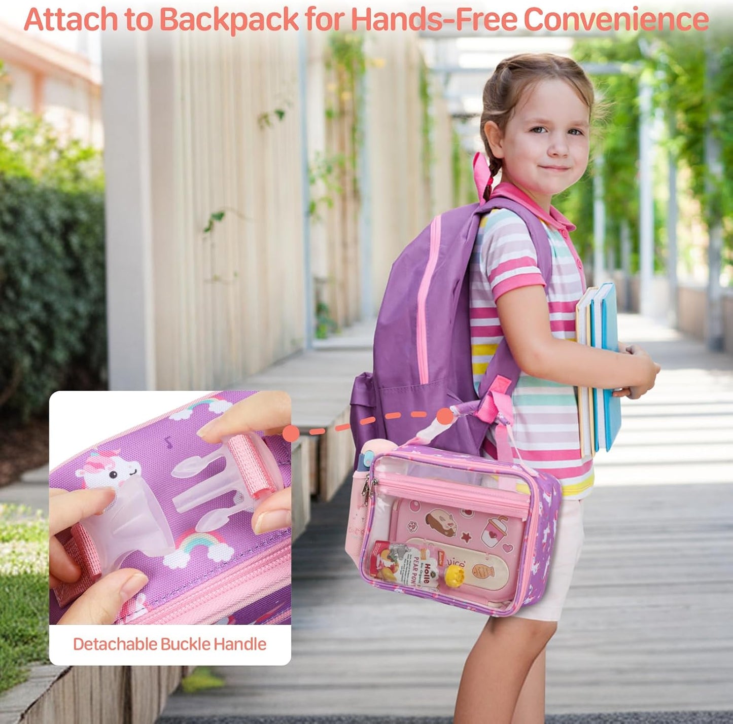 Kids Lunch Bag Boys - Insulated Kids Lunch Box Reusable Lunchbox with Water Bottle Holder Toddler Lunch Tote Bag for School Daycare, Black Dino Fossil