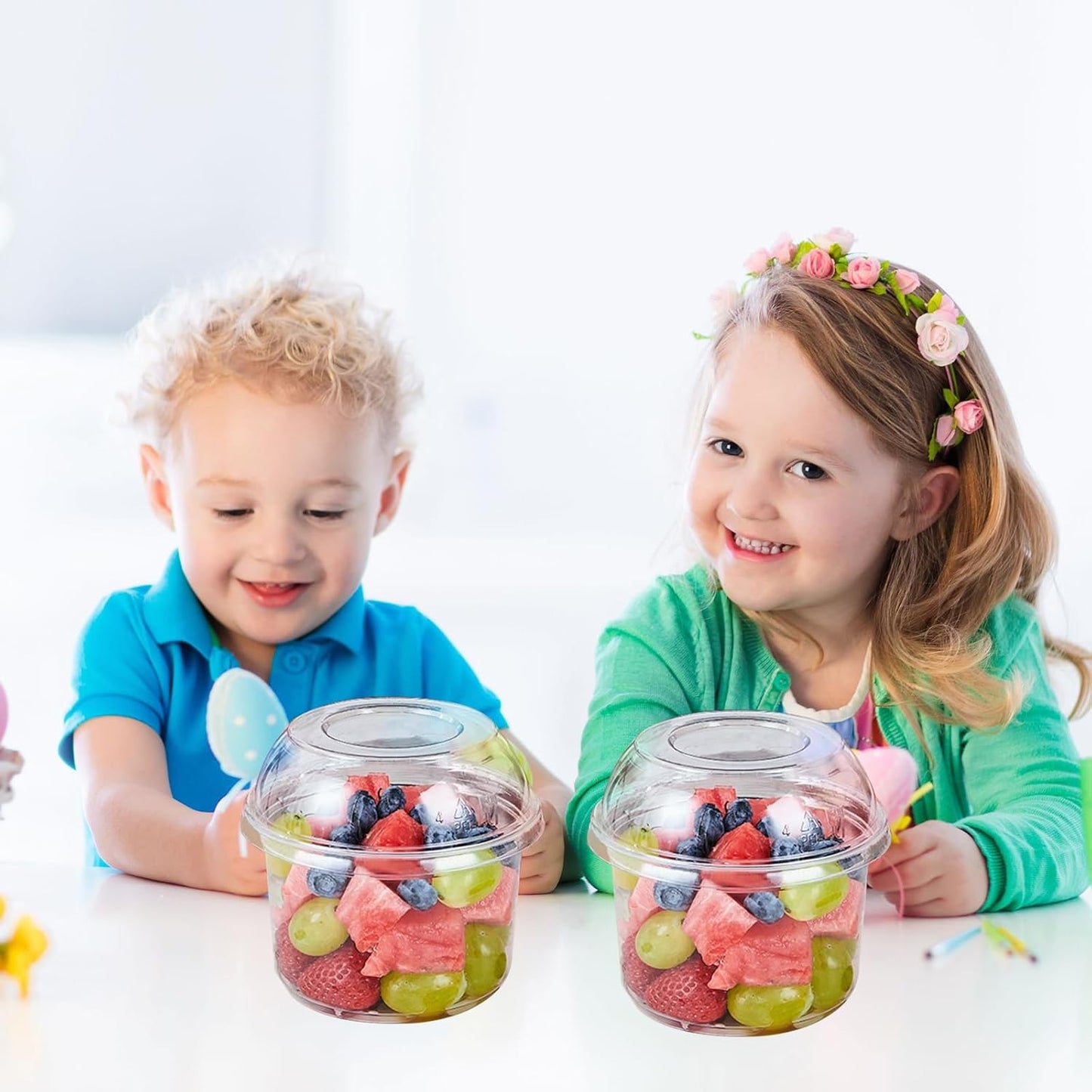 Disposable Food Containers With Lids And Spoons 50 Pack 12 oz Mini Parfait Dessert Cups Take Out Meal Prep Salad Bowls For Lunch, Plastic Ice Cream Bowls Pet, Acai Bowl, To-Go Party Containers(12oz)