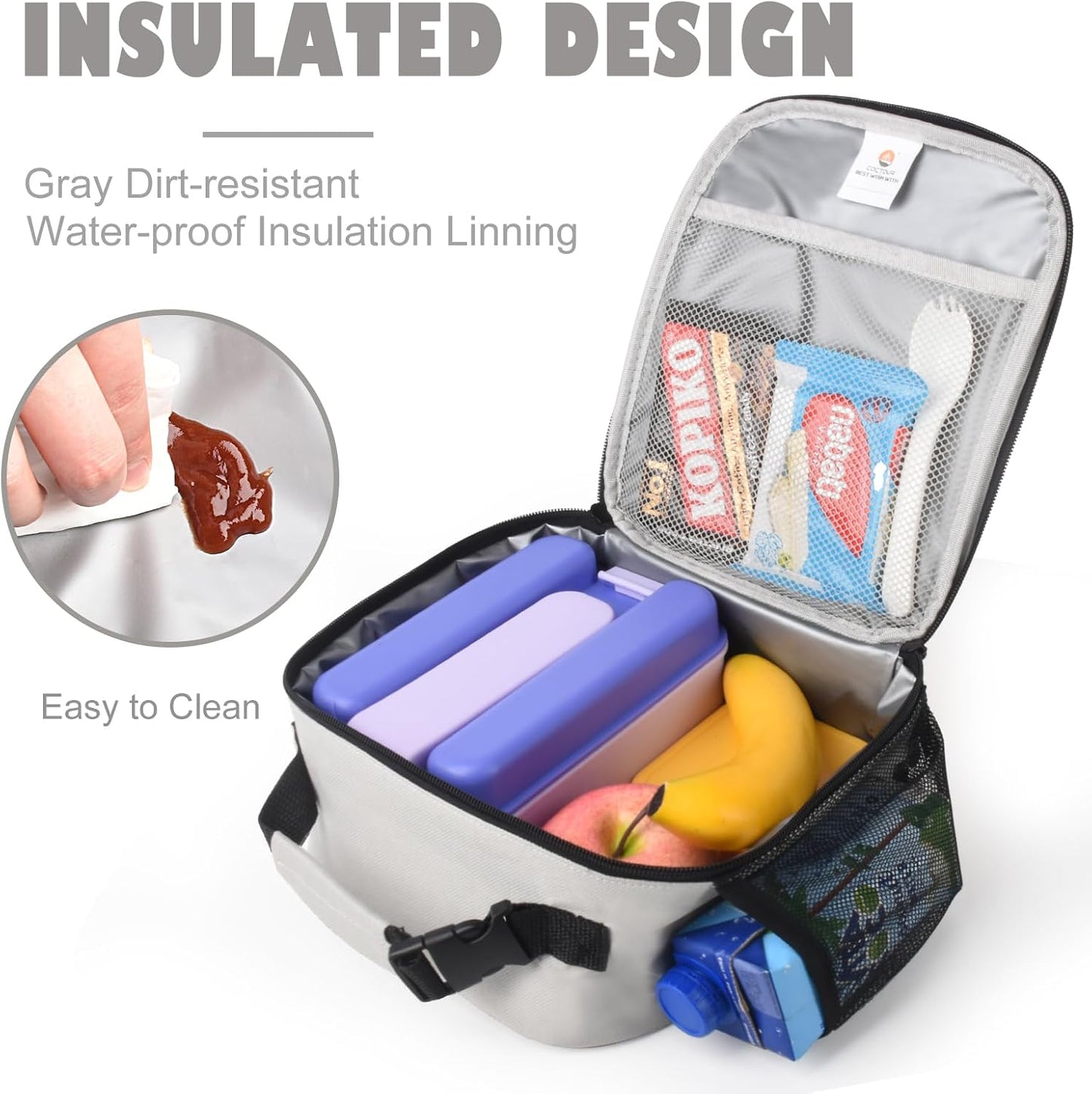 CaCTOUR Lunch Box Kids,Premium Insulated Lunchbox for Girls Boys,Soft Mini Cooler Bag Back to School Thermal Reusable Lunch Bag for Work School Picnic (Blue)
