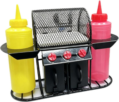 Fenteer Grill Shelf Essentials Kitchen Barbecue Seasoning Storage Rack Sturdy Rack Black Condiment Shelf Utensil Organizer