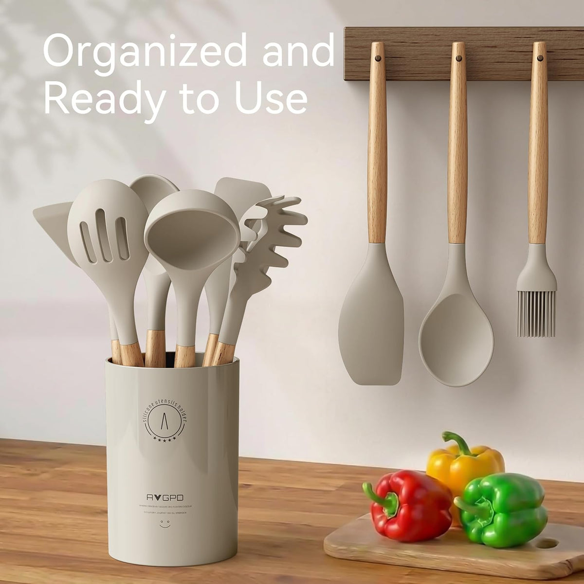 Silicone Kitchen Utensils Set, Heat-Resistant Cooking Utensils, BPA-Free