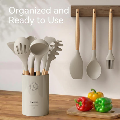 Silicone Kitchen Utensils Set, Heat-Resistant Cooking Utensils, BPA-Free