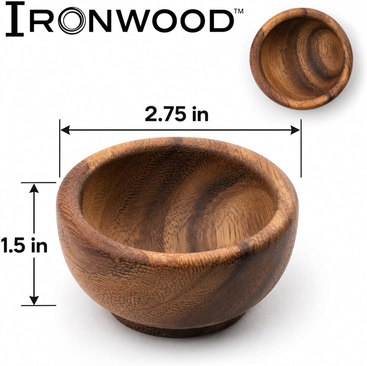 Ironwood Gourmet, Condiment Cup, Acacia Wood