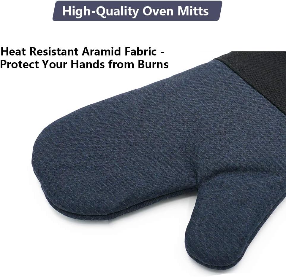 Yutat Silicone Oven Mitts - Oven Mitts and Pot Holders Sets Made of Non-Slip & BPA-Free Silicone, High Heat Resistant 500 Degrees, Perfect for Kitchen Cooking Baking BBQ, Peak Green