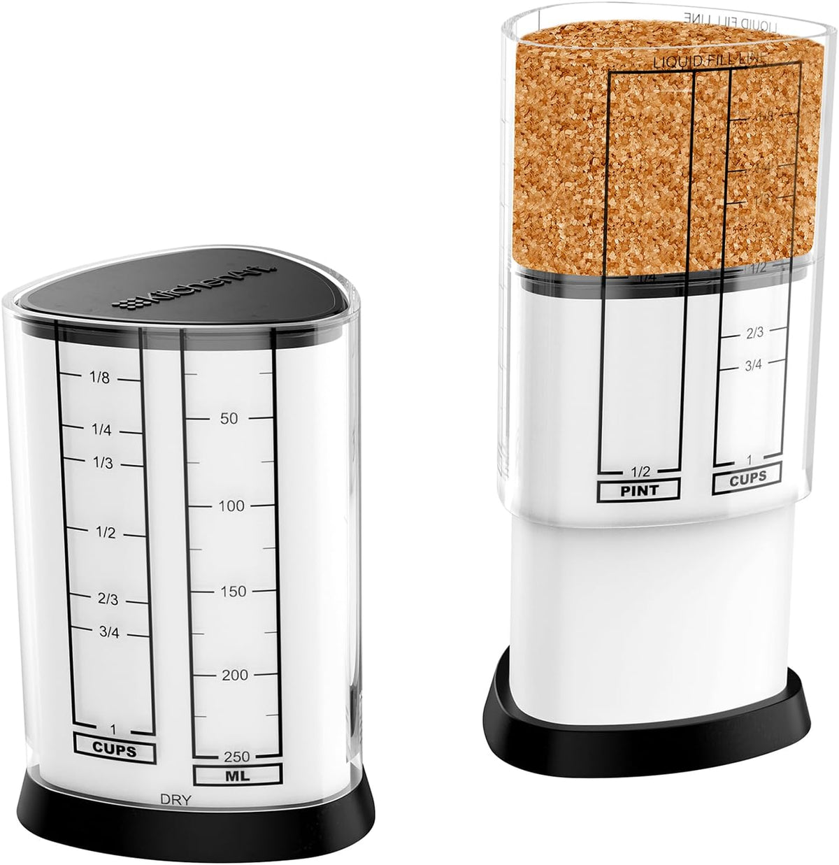 KitchenArt 1 Cup Tri Adjust A-Cup, Easy Pour Adjustable Measuring Cup
