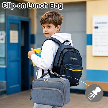 FlowFly Kids Lunch box Insulated Soft Bag Mini Cooler Back to School Thermal Meal Tote Kit for Girls, Boys, Astronaut - Colors A