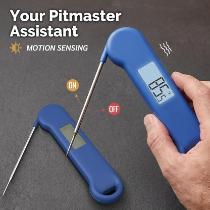 0.5 Sec Instant Read Meat Thermometer Digital for Outdoor Fryer, Black