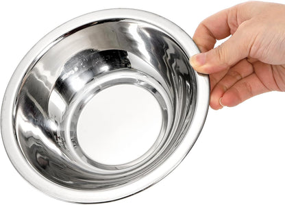 Okllen 10 Pack Small Stainless Steel Bowls, 6 1/2 Inch Wide Kitchen Metal Bowl with Flat Base, 3/4 Quart Prep Bowls for Meal Prep, Cooking, Serving, Baking