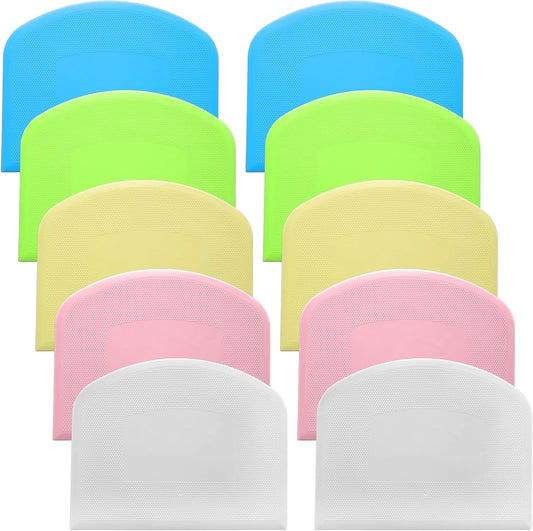 10 Pcs Bread Scraper, PE Plastic Bowl Scrapers for Bread Dough