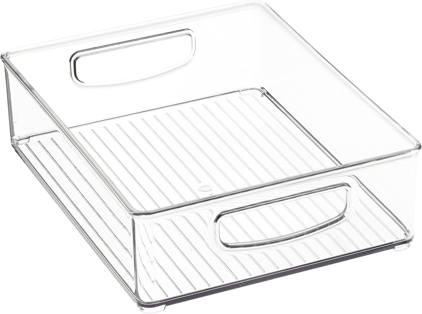 iDesign Stackable Pantry Bins with Handles, 4 Small and 4 Medium Bins, 8 Pack, Clear, Made in USA