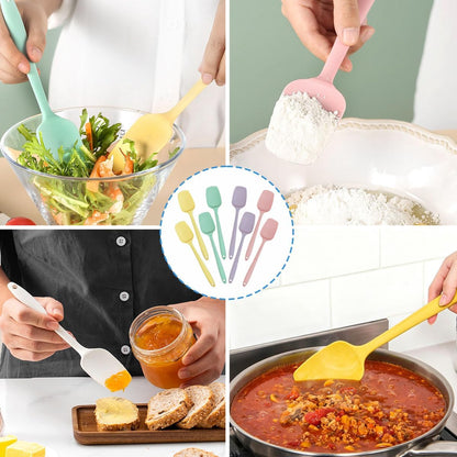 4 PCS Silicone Spatula,Rubber Spatula with Stainless Steel Core11 Inch Non-scratch Baking Cooking 8Inch Spatula Set Flexible Heat Resistant (Black)