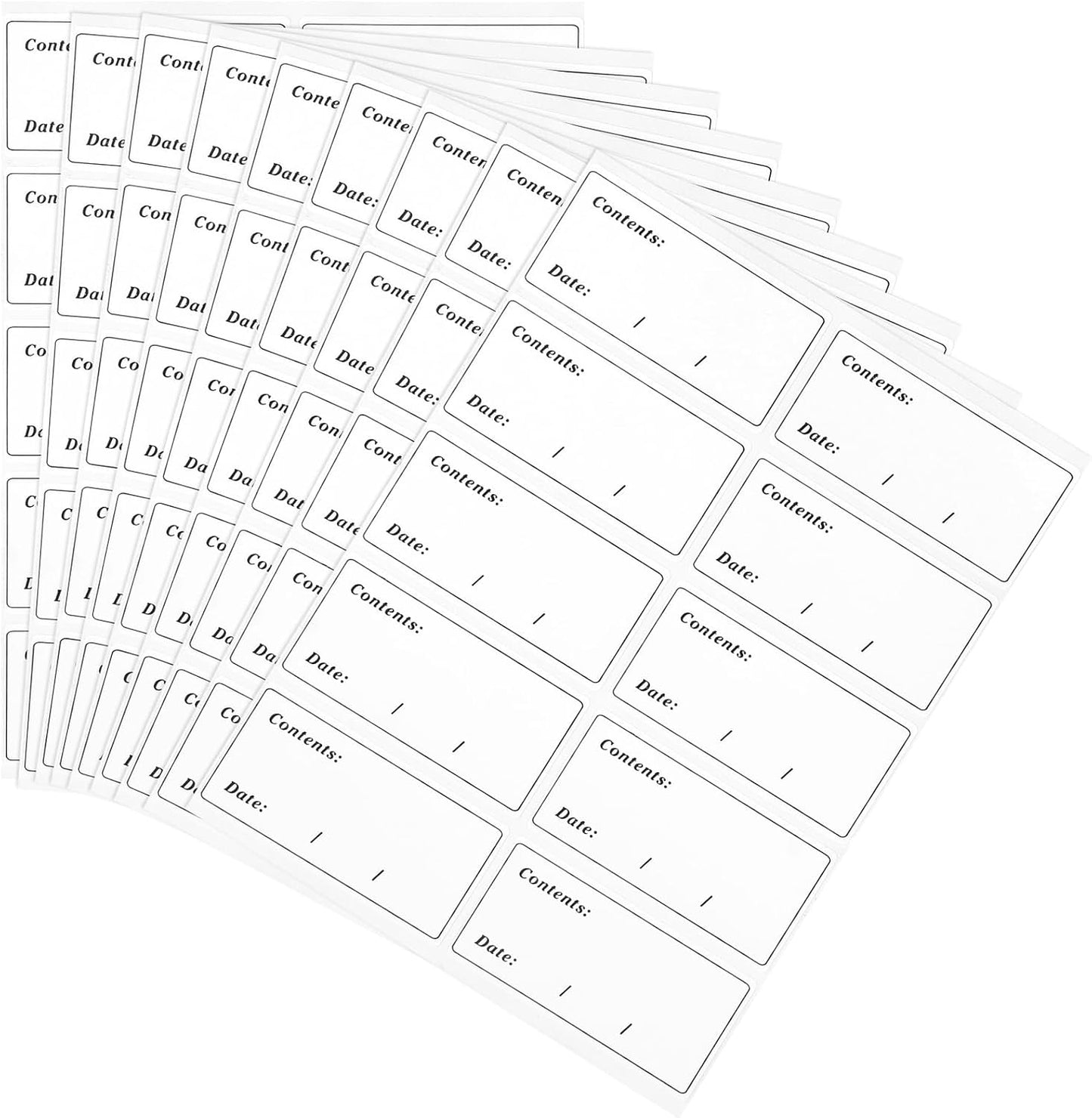 2.4" x 1.2" Removable Food Labels for Freezer Storage, Date Content Stickers to Write On for Home Kitchen Office Use, 200 Pcs