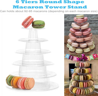 3 Tiers Round Cupcake Stand, Acrylic Cake Tower Stand Holder Macaron Display Rack Cookie Candy Buffet Desserts Platter with Base for Baby Shower, Birthday Party, Wedding, Party (3-Tiers with Base)
