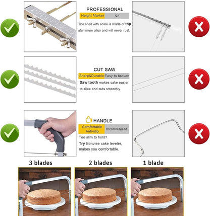 Professional Cake Leveler Slicer Cutter 4-Layer Stainless Cutter