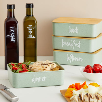 Talented Kitchen 158 Food Container Labels - Durable Waterproof Adhesive - Clear Script Sticker Design for Pantry & Fridge - Freezer Labels & Symbol Stickers - Clear & Black Laminated Paper