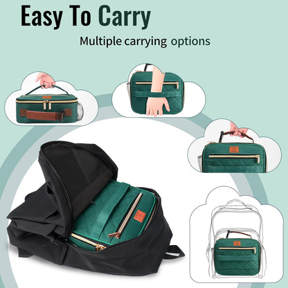 Genteen Lunch Box for Kids, Boys - Insulated Small LunchBox Reusable, Zip Closure & Buckle Handle, Portable Cooler for Work, School, Travel (Lake Green)