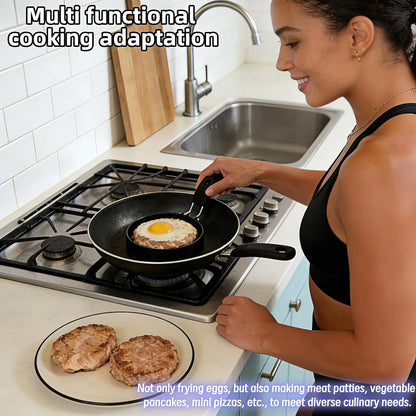Stainless Steel Egg Rings 3.5 Inch for Pancakes, Non-Stick Egg Mold with Silicone Handle, No-Leak Breakfast Round Mold for Frying Eggs, English Muffins, Burgers, Dishwasher Safe