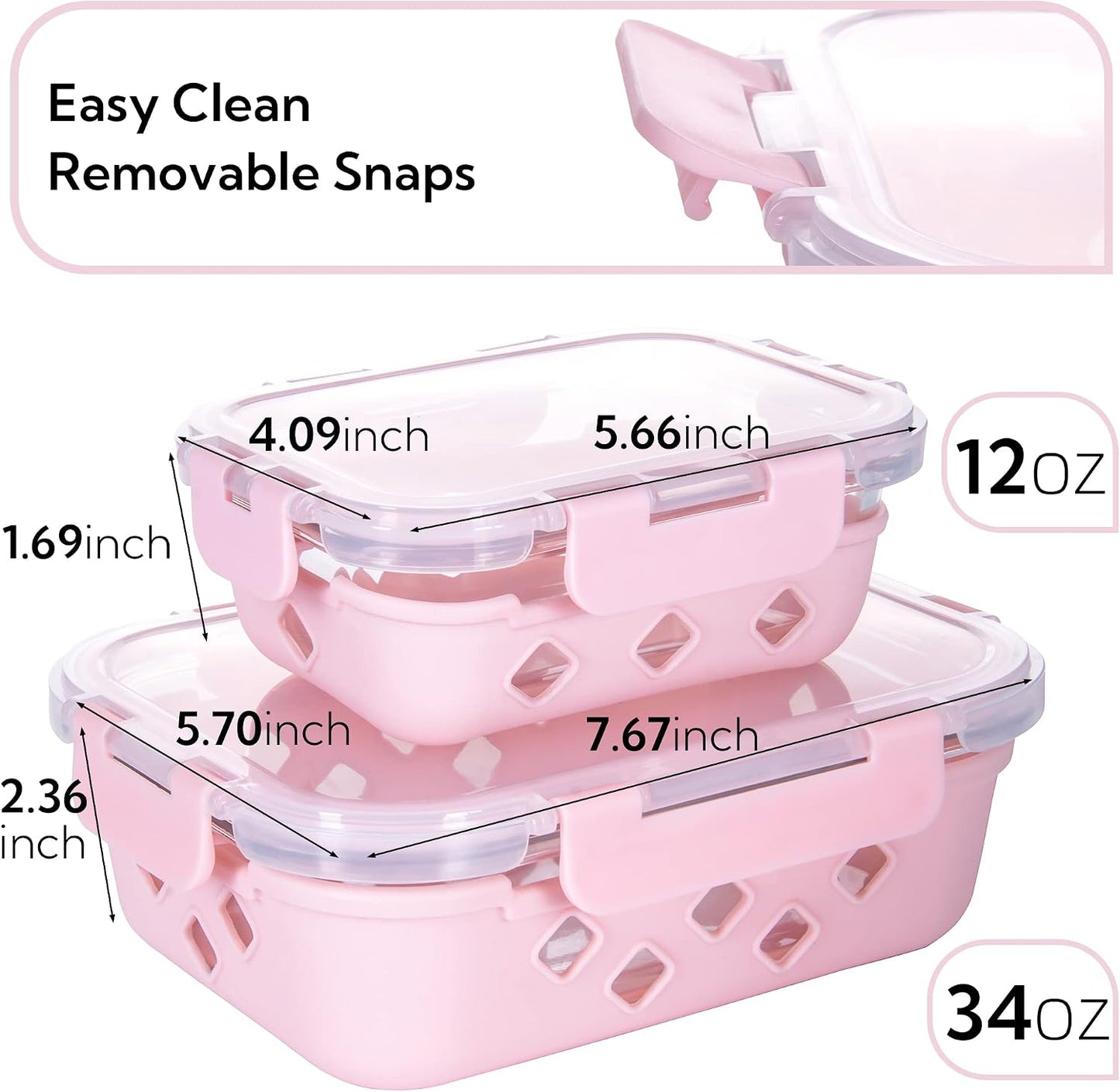10 Pack Glass Meal Prep Containers with Removable Silicone Sleeves,Food Storage Container Set with Airtight Lids (34oz+12oz)