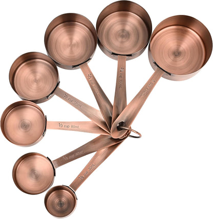 Measuring Cups and Spoons Set of 12, Stainless Steel Stackable Measuring Cups and Spoons Set With Leveler, Metal Measuring Spoons and Cups for Dry or Liquid Ingredients During Kitchen & Baking