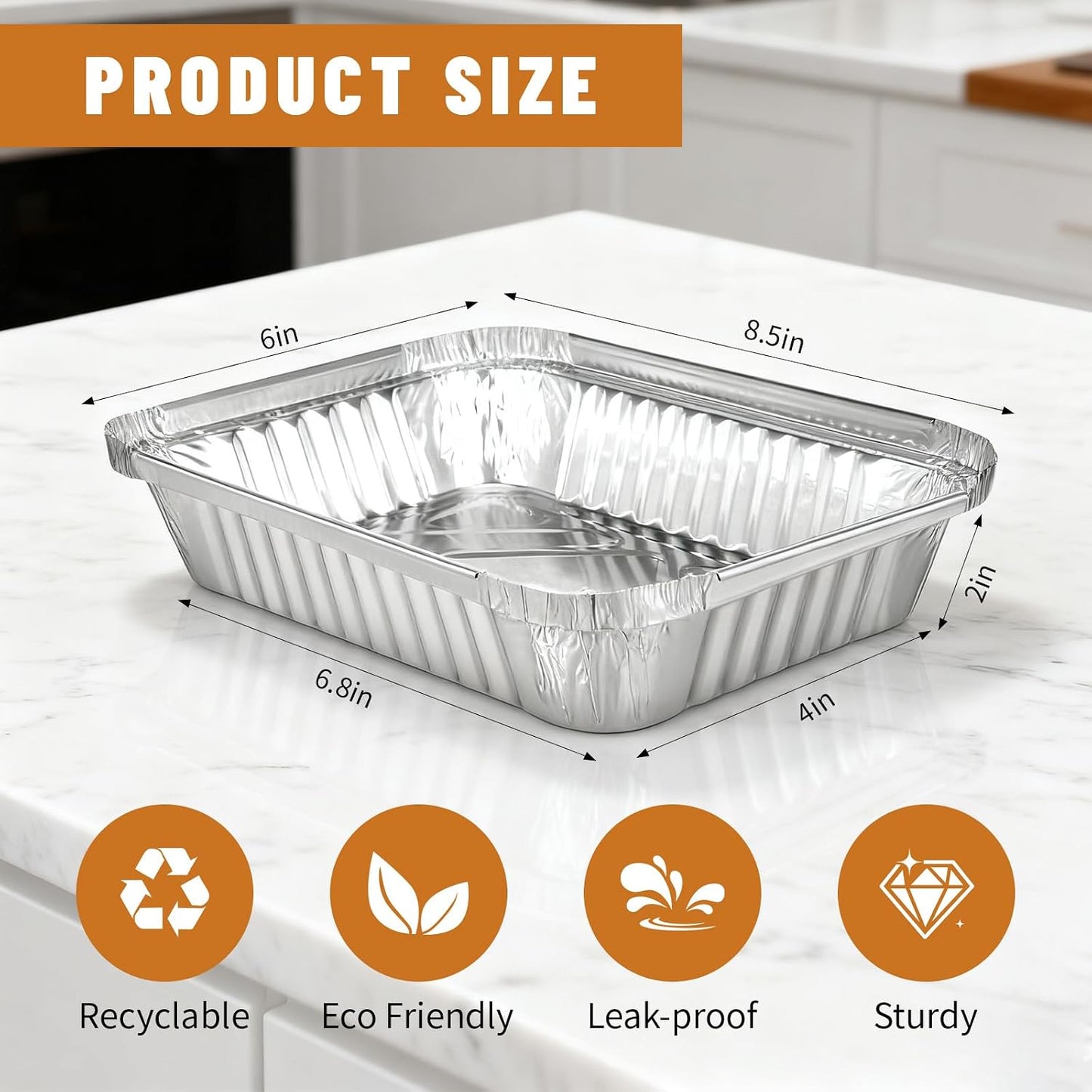 20 Pack 9x13 Aluminum Foil Pans with Lids - Heavy Duty Disposable Baking Pans, Oven Safe Steam Table Trays for Cooking, Meal Prep, Catering, Party, Food Storage & Transport - Silver, 2.5" Deep