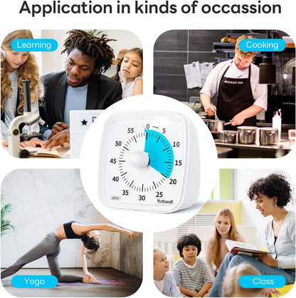 Yunbaoit Visual Timer with Night Light, 60 Minute Countdown, Light Blue