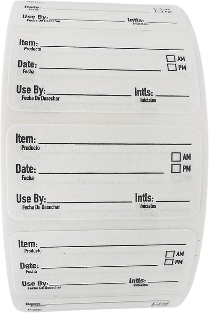 2x1 Dissolvable Food Labels, 1000 Label Stickers, Bottle Labels for Storage Bins, Sticker Labels for Food containers, (1000, Blue)