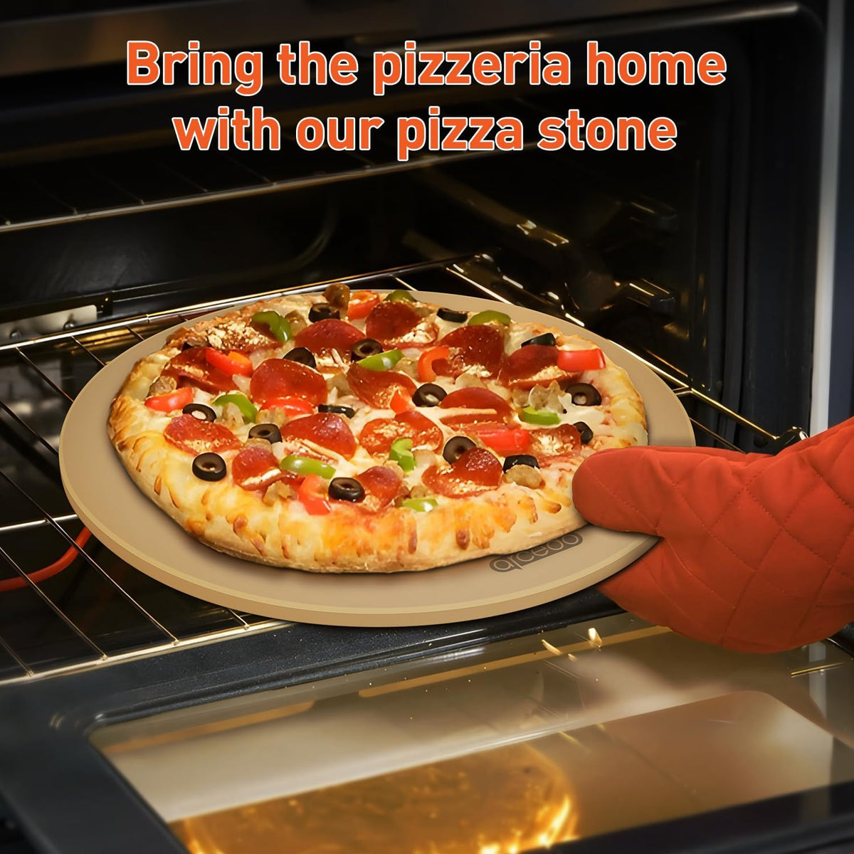 Arcedo Pizza Stone 16 Inch, Round Baking Stone for Bread, Cordierite