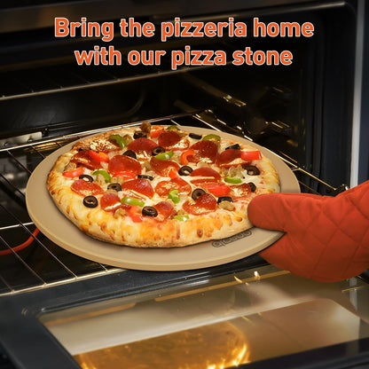 Arcedo Pizza Stone 16 Inch, Round Baking Stone for Bread, Cordierite