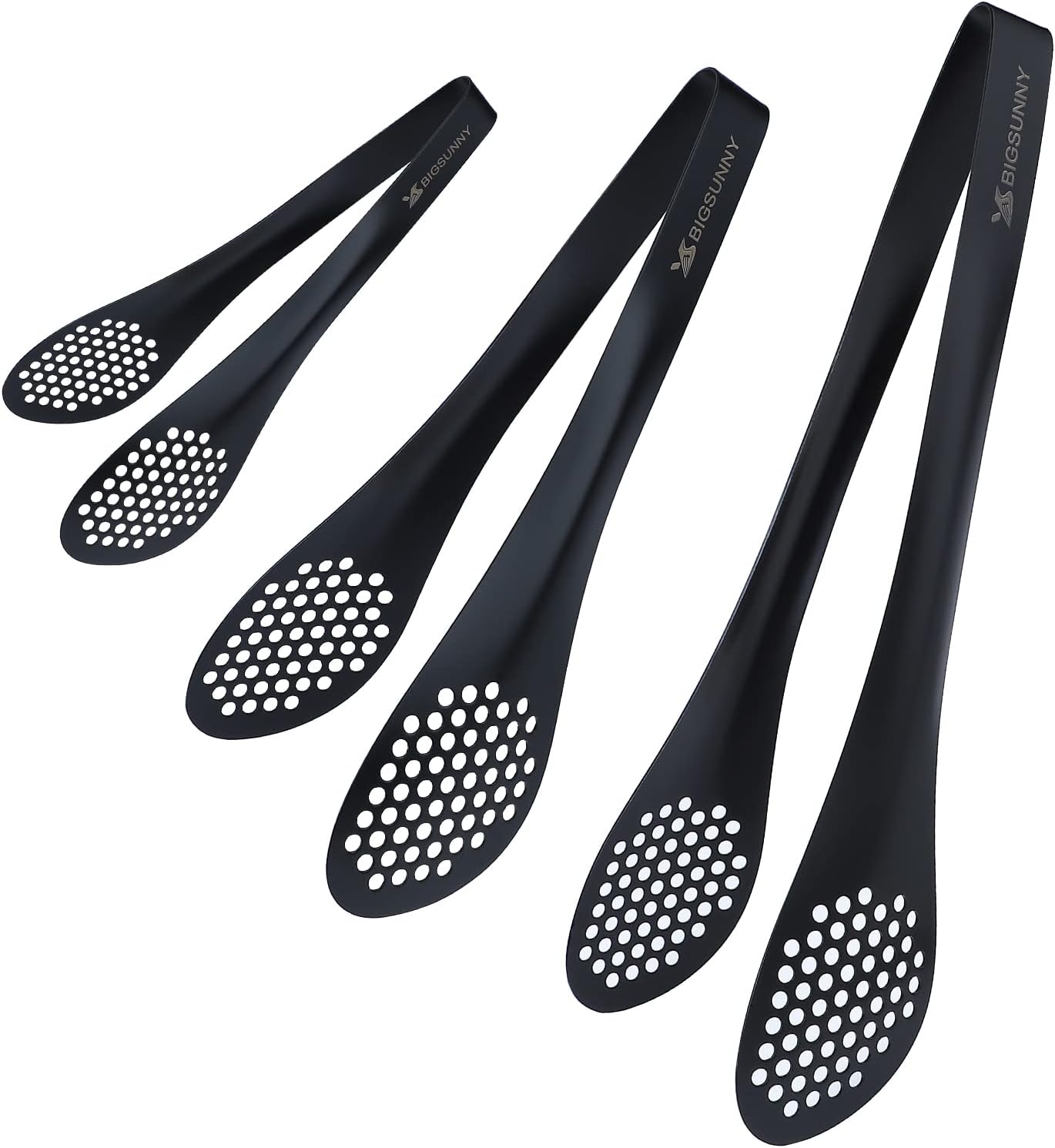 MSY BIGSUNNY Chef Kitchen Tongs Stainless Steel Food Serving Tongs Set Buffet tongs (silver 7" 9" & 11", 3 pack)