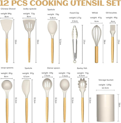 Silicone Cooking Utensils Set For Kitchen, Spoons Spatula Spatulas Accessories, Baking Heat Resistant Cookware De Home, Rubber New Apartment Decor, Plastic Nonstick Turner Tool (black)