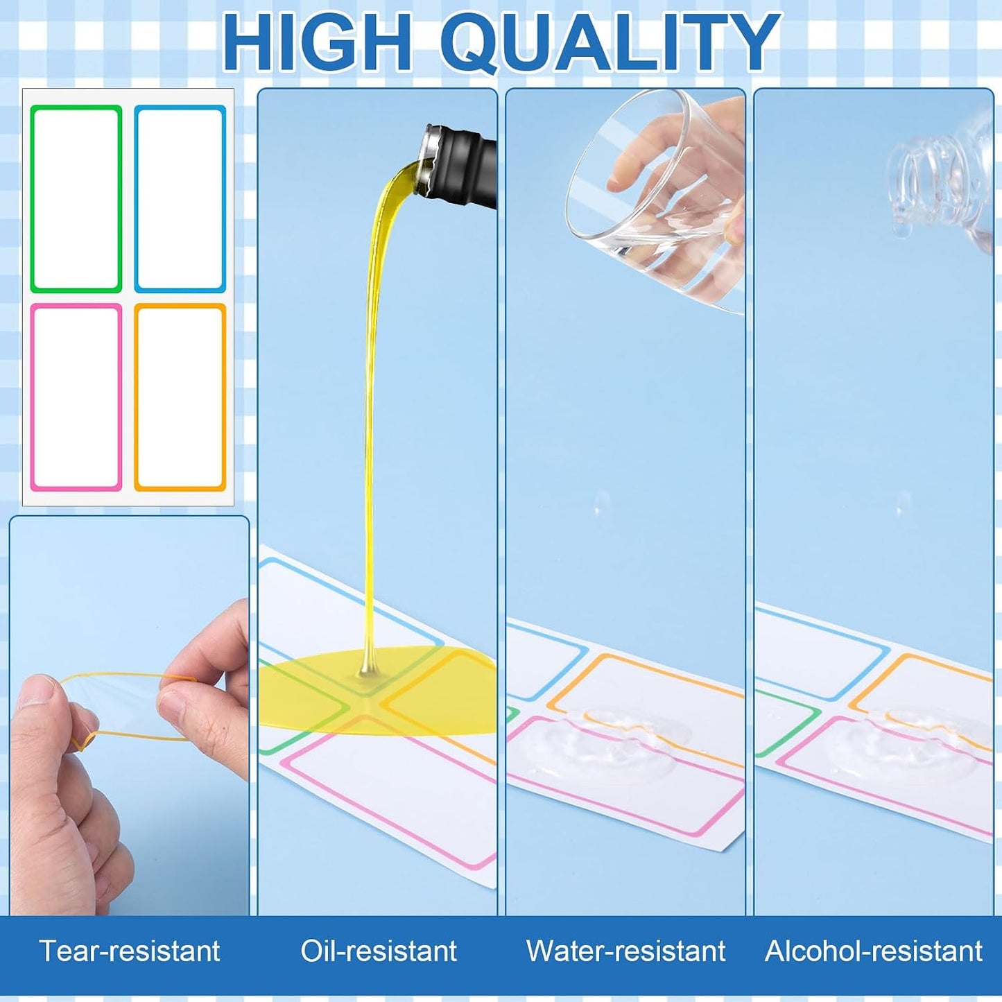 480 Pcs Dry Erase Labels, Dry Erase Stickers, Waterproof Sticker Labels, Removable Labels Easy Peel Off, Reusable Sticky Notes for Food Containers, Office (Retro, Small)