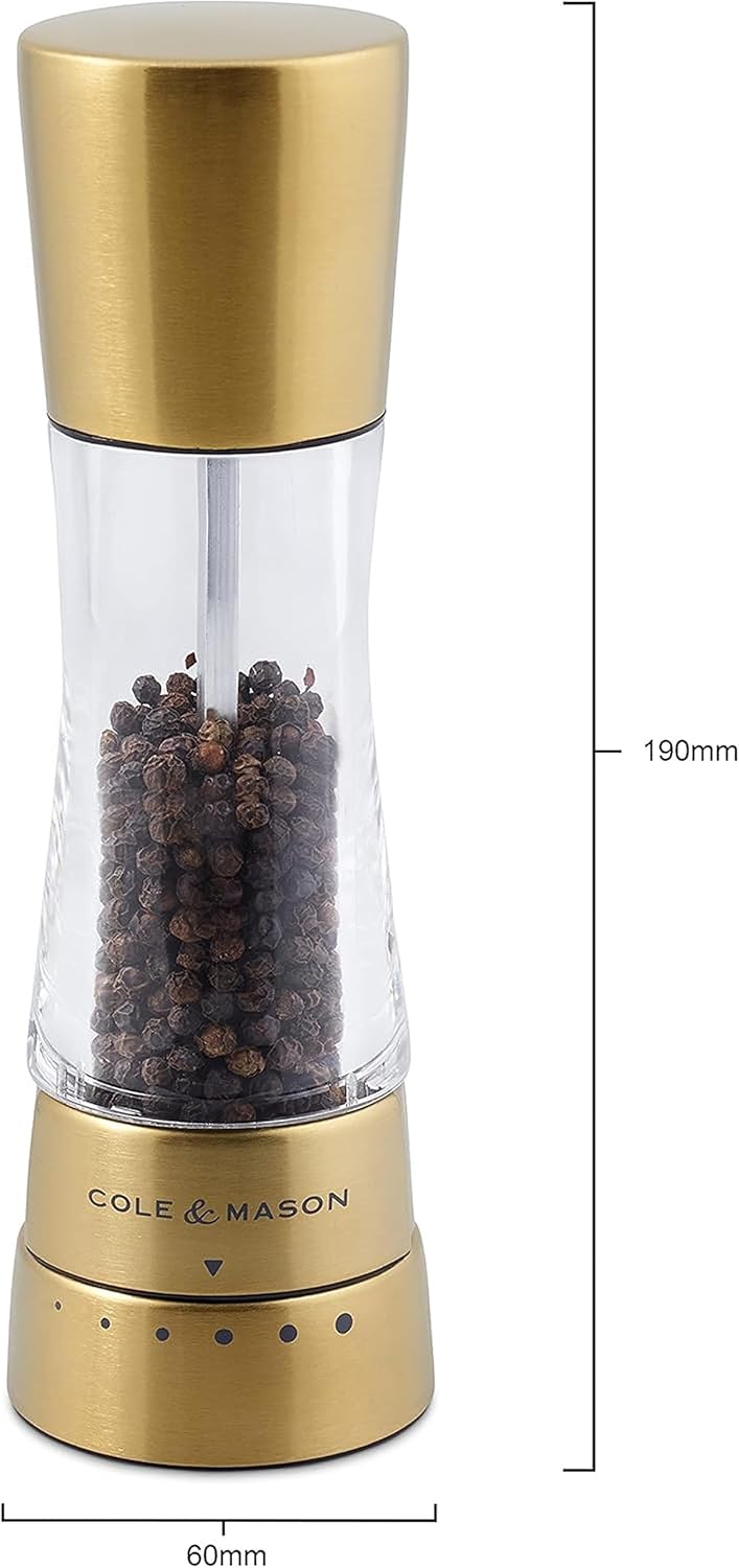 Cole & Mason Derwent Grinder, 7.5" Pepper Mill, Stainless Steel
