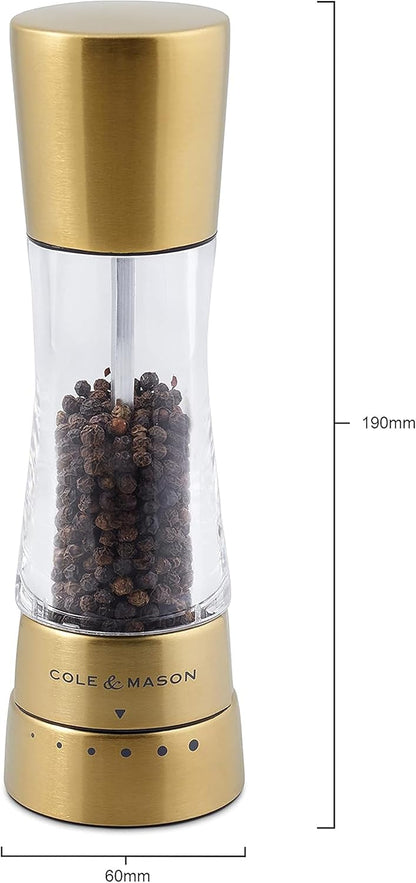 Cole & Mason Derwent Grinder, 7.5" Pepper Mill, Stainless Steel