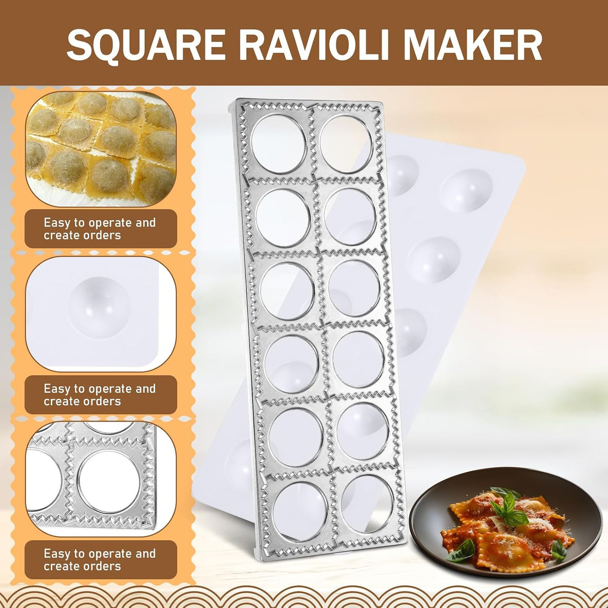 Baderke 9 Pcs Pasta Making Tools, Drying Rack Ravioli Press Gnocchi Board