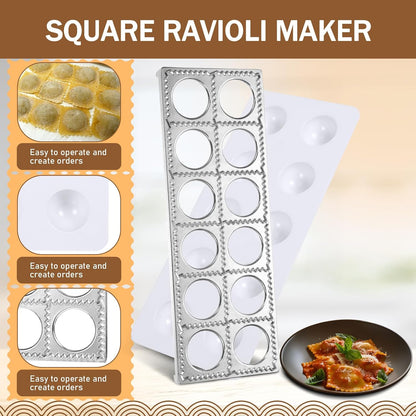 Baderke 9 Pcs Pasta Making Tools, Drying Rack Ravioli Press Gnocchi Board