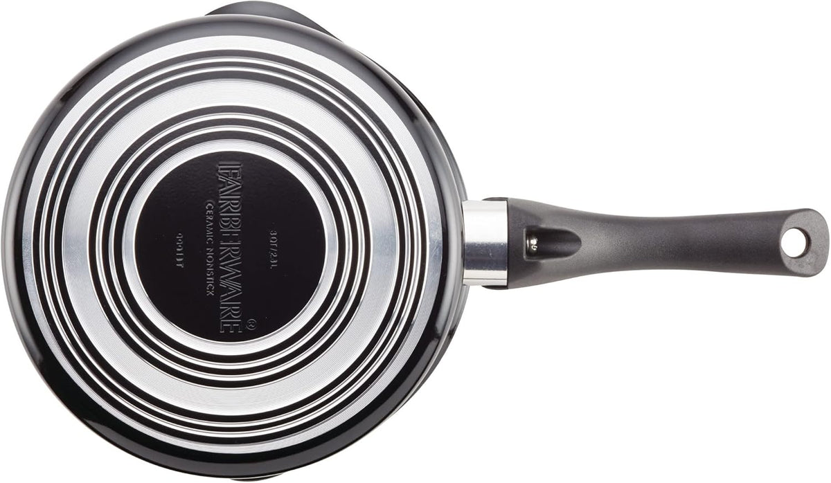Farberware Glide Copper Ceramic Nonstick Straining Sauce Pan, 3-Quart