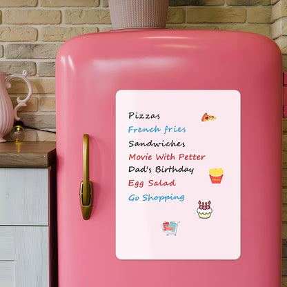 MaxGear Small Magnetic Dry Erase Board Sheet for Refrigerator, Fridge Whiteboard for Kitchen, 12"x8" White Board Organizer and Planner with Stain Resistant Technology, Include 1 Eraser, 3 Markers