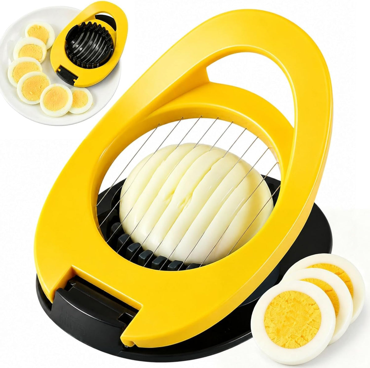 NOVANO Egg Slicer, Stainless Steel Wire Egg Cutter