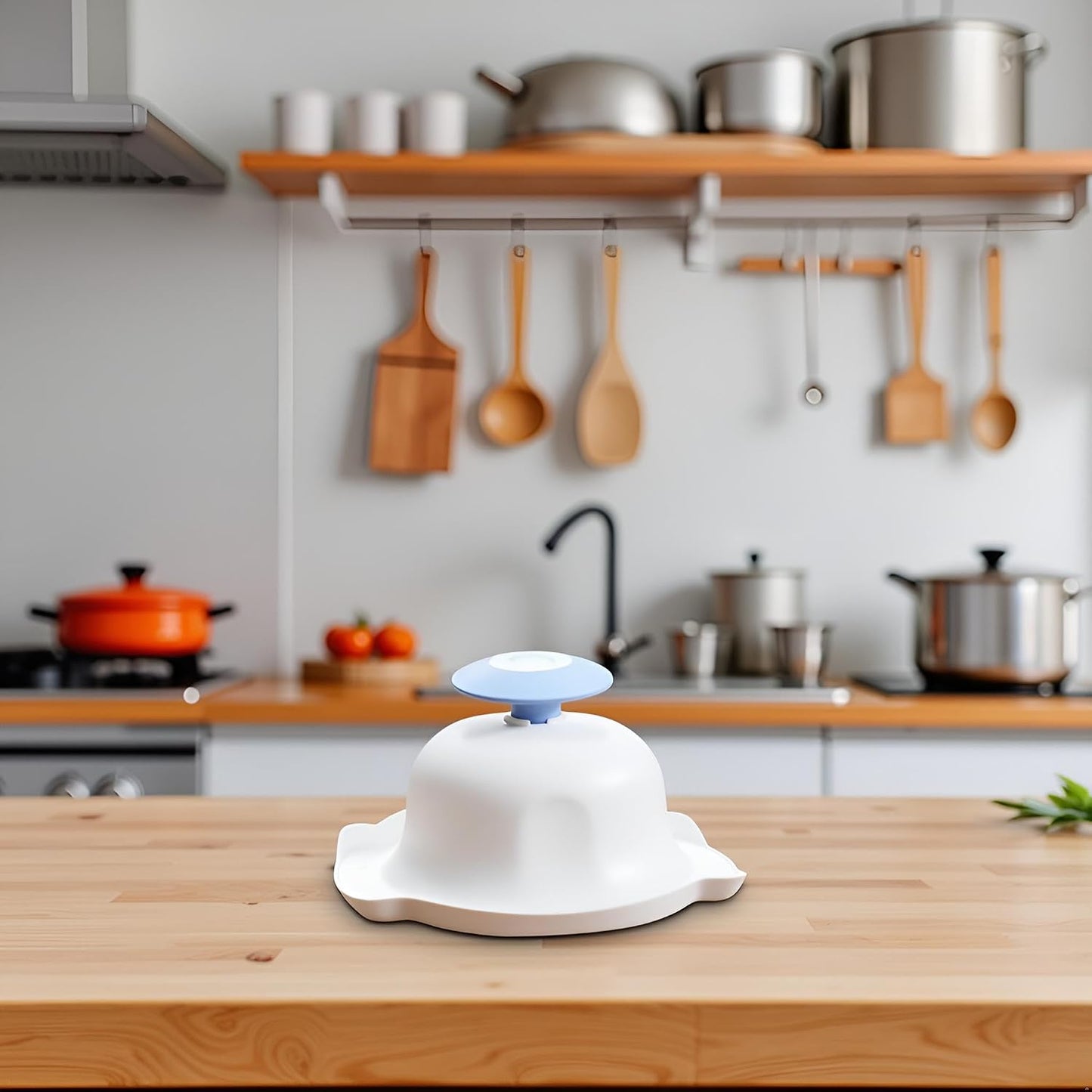 Blue Food Safety Holder for Mandolin or Grater, Finger Anti-Cut Protectors for Mandoline Slicer, Food Slicer Cutter Finger Guard